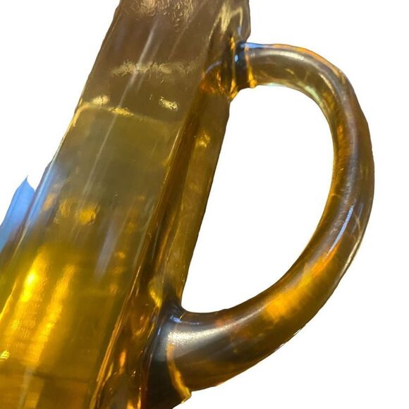 Vintage Amber Glass Jug Pitcher - Picture 3 of 8